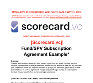 Subscription Agreement Fund/SPV Image - Scorecard.vc